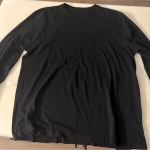 Nuuds mens boxy tee, 100% cotton, black, size XL longsleeve